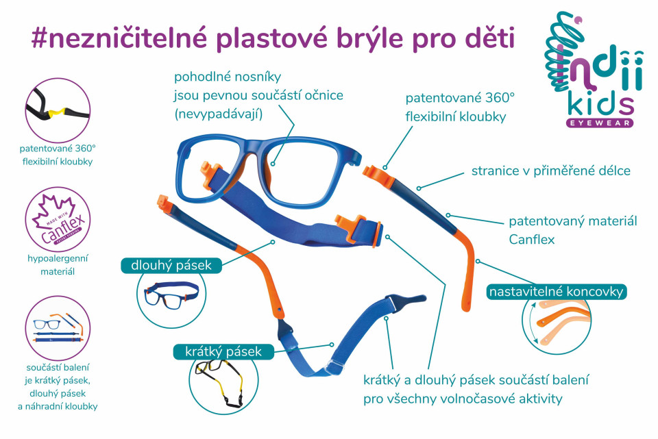 nezničitelné plastové brýle pro děti