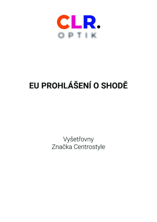Prohlášení o shodě pro produkty kategorie "Vyšetřovny"