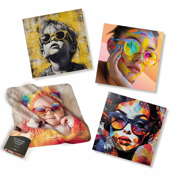Sada mikrovláken s motivem 20x20cm 4 ks nebo 50 ks + stojan