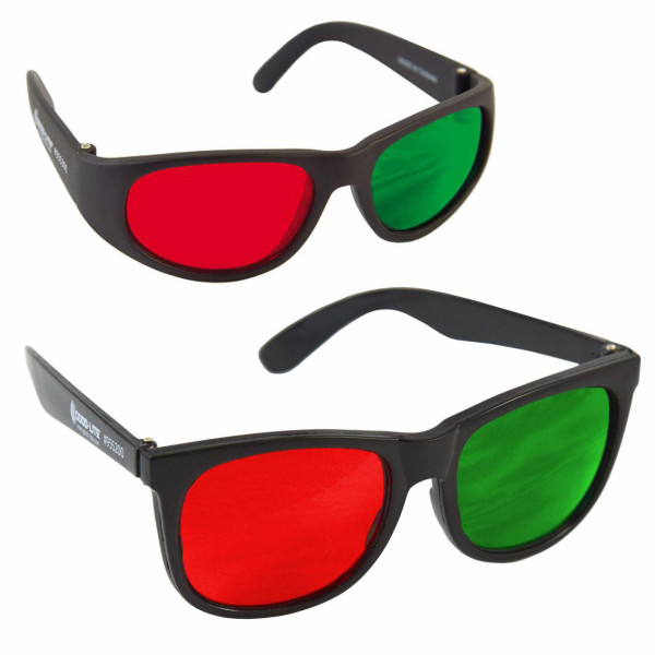 Červeno-zelené testovací brýle