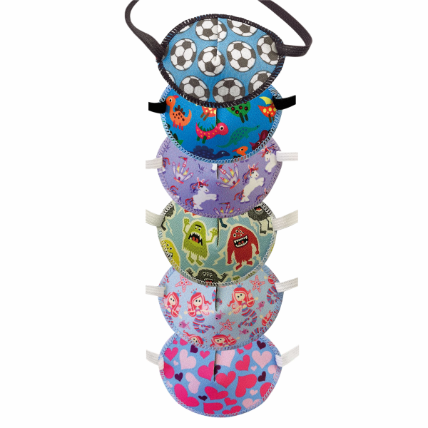 Látkový okluzor s obrázkem univerzální 70x55 mm vel. M