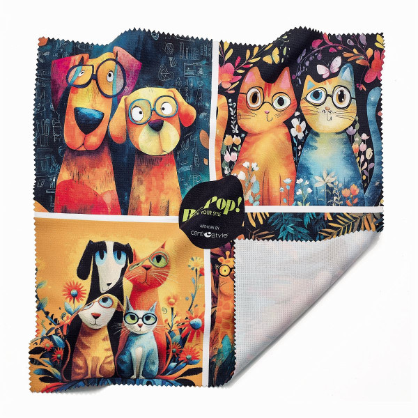 Sada protiskluzových mikrovláken s motivem 20x20cm 32 ks + stojan